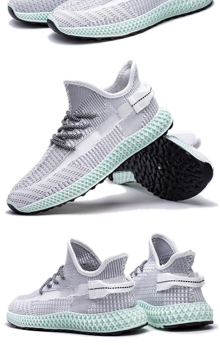 Men's shoes summer new style 2021 Korean fashion breathable starry casual shoes mesh flying woven sports shoes