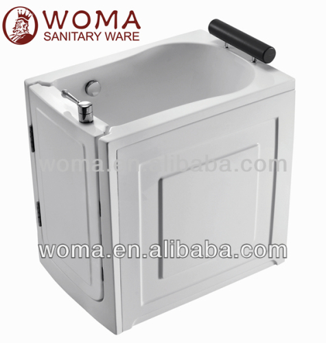 WOMA luxury and freestanding walk in Tub with no strength locking safety handle for Elderly Q376