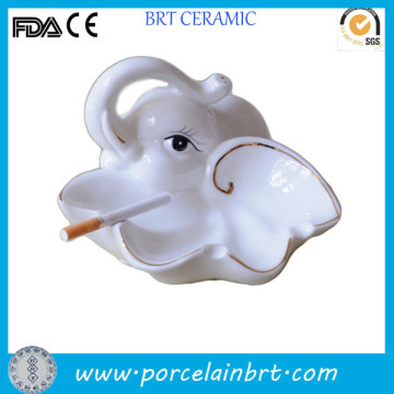 Ceramic elephant shaped animal ashtray