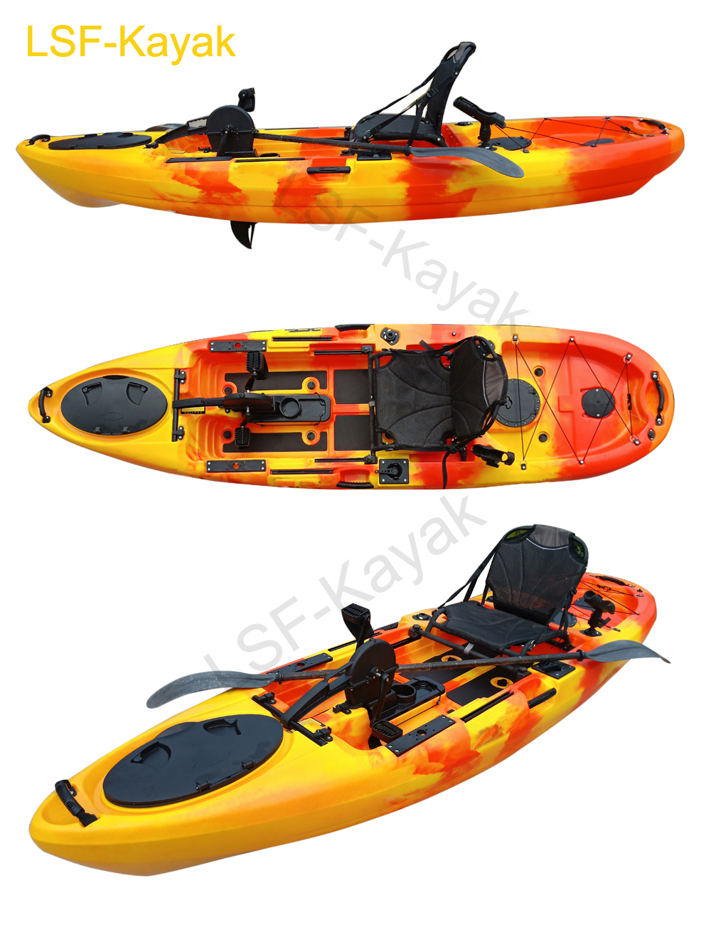 LSF Newly developed 12ft hybrid sea pedal drive fishing kayak