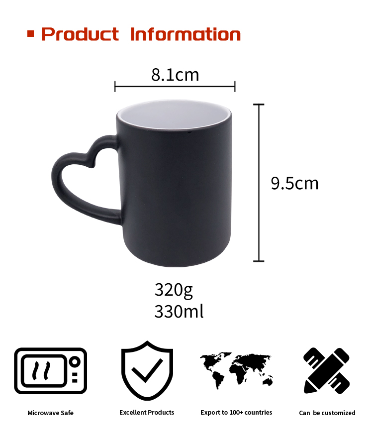 Wholesale Custom Heat Sensitive 11 oz Sublimation Magic Color Changing Coffee Mug