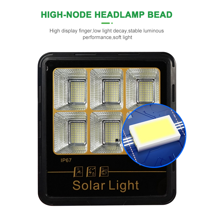 Luzes G de boa qualidade Ip65 Smd à prova d'água ao ar livre 100w 200w 300w ABS Led lâmpada de inundação solar