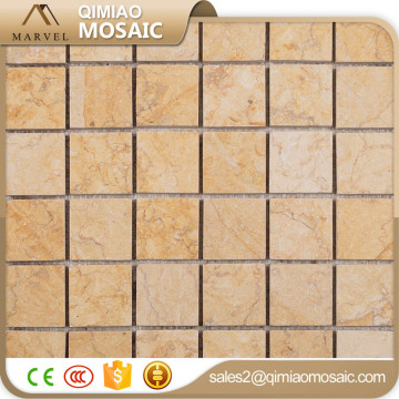48x48 mm Square Quartzite-Rough Beige Marble Tiles Stone Mosaic Craft