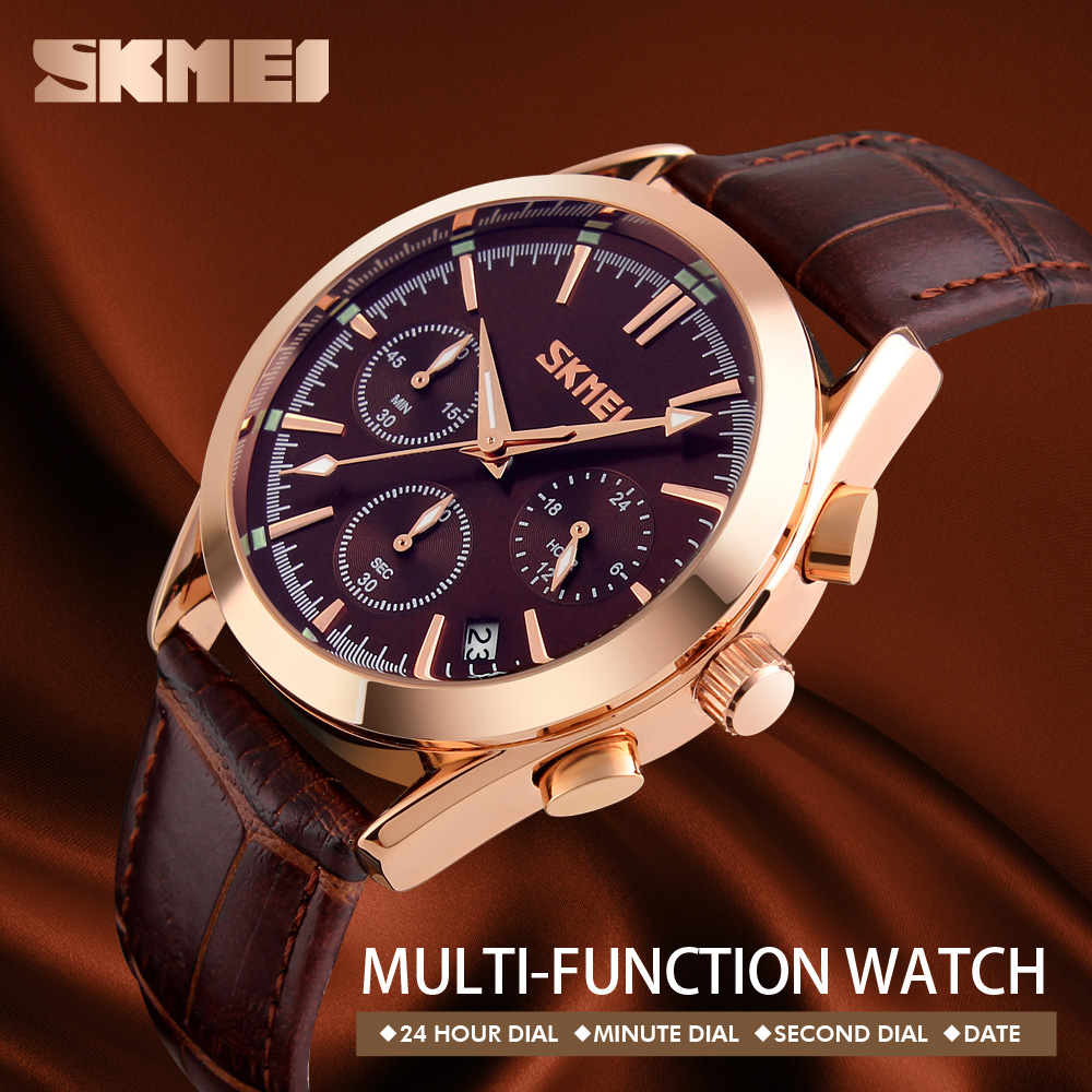 SKMEI Hot sales day date quartz watches men chronograph