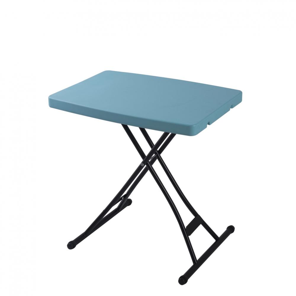 Adjustable height plastic folding tables
