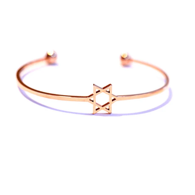 Fashion Open Rose Gold Six-Pointed Star Five-Pointed Star Bracelet Wholesale