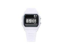 Rectangular White ABS Case Alarm LCD Digital Watches For Gi