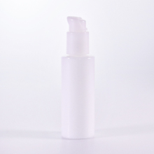 Flat Shoulder Cylinder Shape White Glass Lotion Bottle