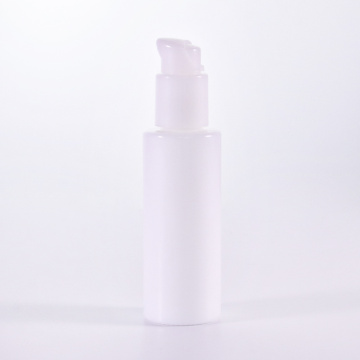 Flat Shoulder Cylinder Shape White Glass Lotion Bottle