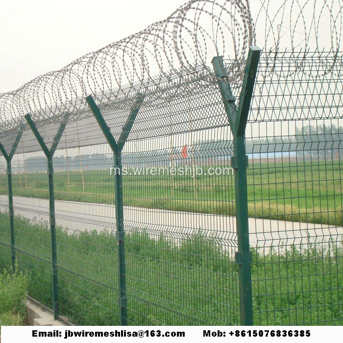 Y Jenis Welded Wire Mesh Pagar / Pagar Lapangan Terbang