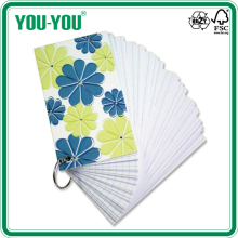 Printed PP Cover Ruled Cram Cards Notepad with 1" Binder Ring