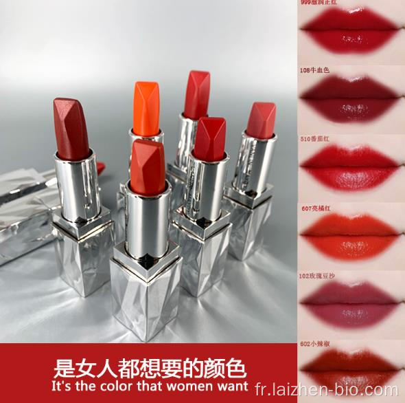 Rouge à lèvres mat cosmétique de haute qualité