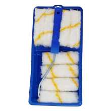 Professional 4 Inch Mohair Paint Roller Brush Set - Color Handle