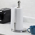 Stainless steel vertical towel holder with non-slip pad
