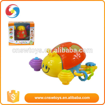 Plastic educational toy kids lovely small crawling ladybug with music