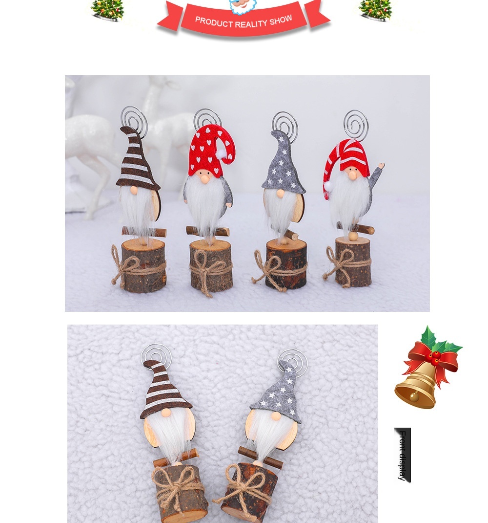 Christmas Decoration Faceless Doll Cardcase Creative Wooden Forester Note Clip Photo Clip Decoration Arrangement