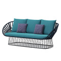 Three-person sofa (2mm aluminum tube + rattan)