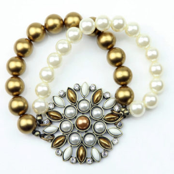 Friendship Magnetic Bracelet Bright Pearl Flower Bracelet Wgb-139-22