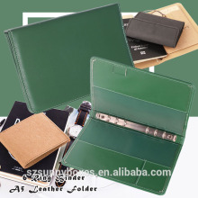 A5 Leather Card Note Holder Folder 6 Ring Binder Portable Folio