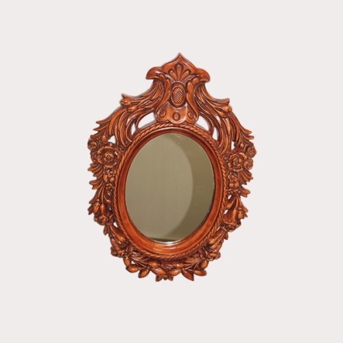 Miroir de vanité à cadre en bois sculpté