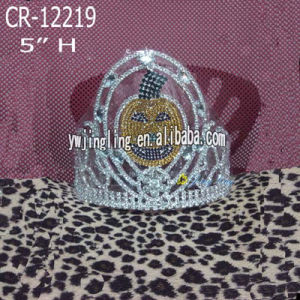 5 Inch Pumpkin Crown Tall Silver Tiara