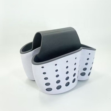 Hanging Sink Soap Sponge Holder with Drain Basket for Kitchen