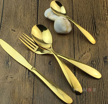 Shiny gold cutlery
