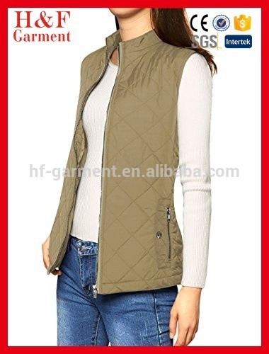 Women winter quilted vest without hood