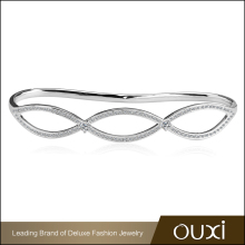 High Quality Cheap 18K Rhodium Plated Copper Alloy Bangle with CZ