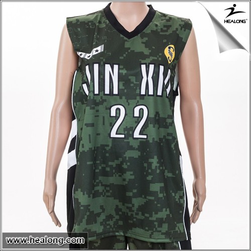 wholesale Custom camo cheap basketball team wear reversible basketball uniforms