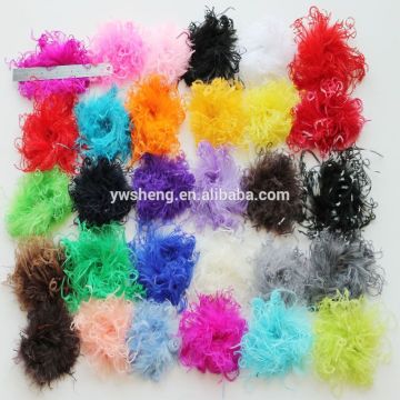 Small curly soft ostrich feather puffs hair puffs