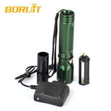 Boruit L7020 Green Color Zoom Rechargabled LED Flashlight LTS Bulb Mini Flashlight