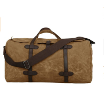 Waterproof Waxed Canvas Travel Bag With Leather Trim