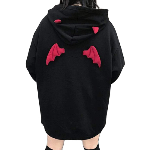 Womens Devil Wings Red Horn Sweatshirt