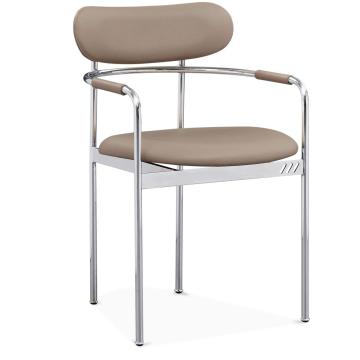 Cushioned armest dining chairs with high frames