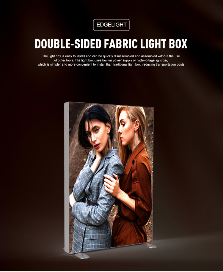 Factory Frameless Aluminum Double Sided Fabric Outdoor Cinema Light Display Box