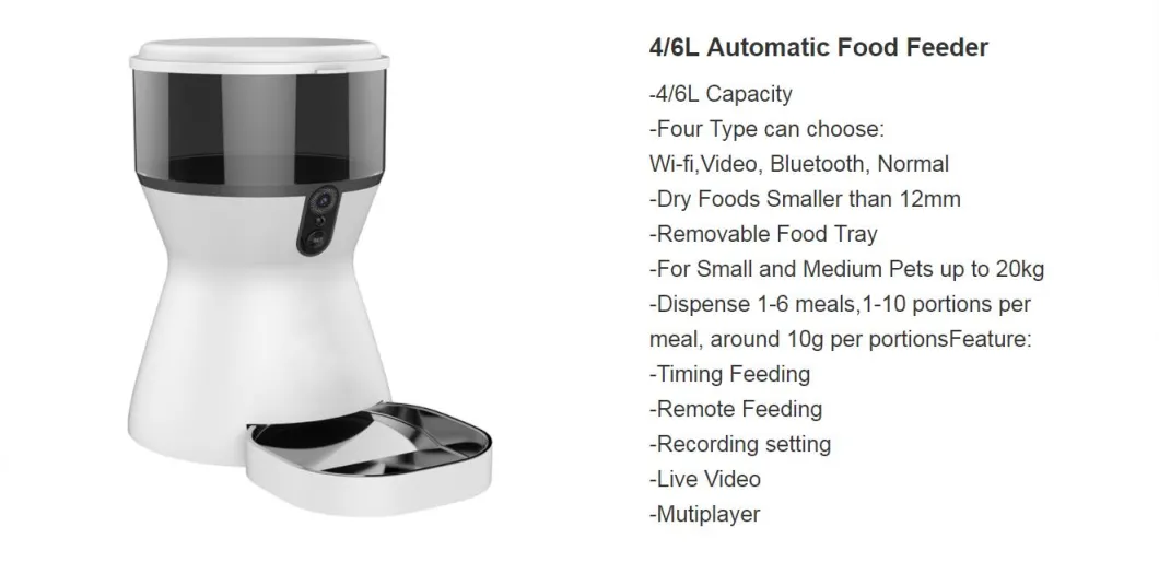 Pet Supply 6L Real-Time Video Recording Pet Automatic Feeder