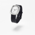 Unisex Timepiece Met Silver Case Leather Strap