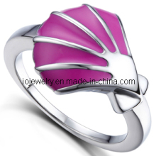 Shell Rings with Red Enamel