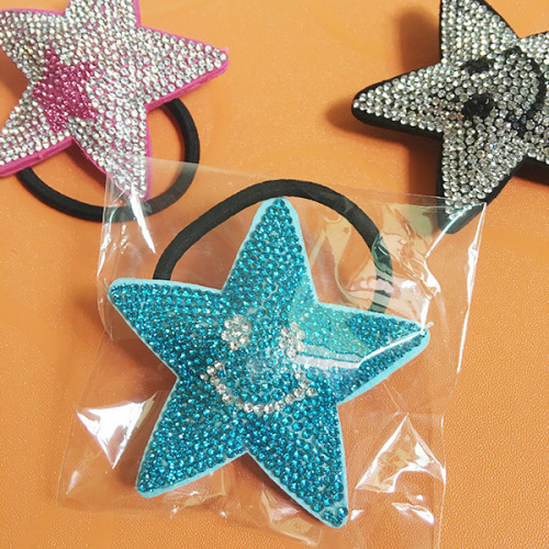 Multicolor Rhinestone Leather Star Smile Starfish Hair Ornaments