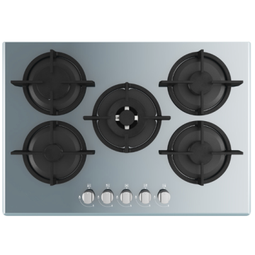 5-Burner Hotpoint Ariston 호브 스테인리스 스틸