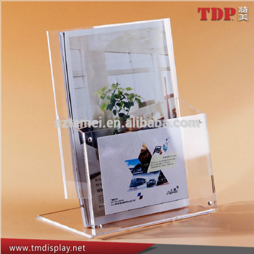 Slanted Acrylic Sign Holders with Business Card Holder