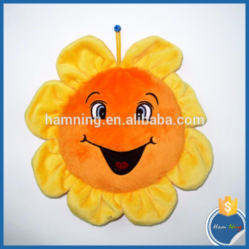 16cm sun flower plush toys music dancing flower toys plush pillow with smiling face embroidery