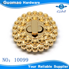 2016 round golden flower shape dot woman bag and wallet twist lock