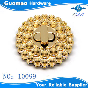 2016 round golden flower shape dot woman bag and wallet twist lock