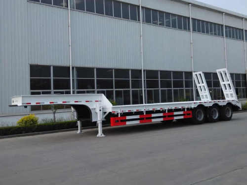 Low Bed Semi Truck Trailer 3 Axles 80T