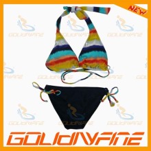 Sash halter bikini sliding triangle swimwear