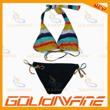 Sash halter bikini sliding triangle swimwear