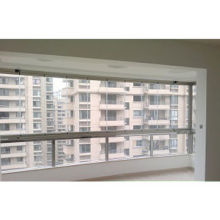 Balcony glazing system frameless window