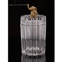 Elephant Lidded Crystal Candy Dish